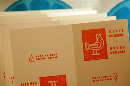 Gocco Printed Xmas Cards